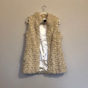 White Faux Fur Vest